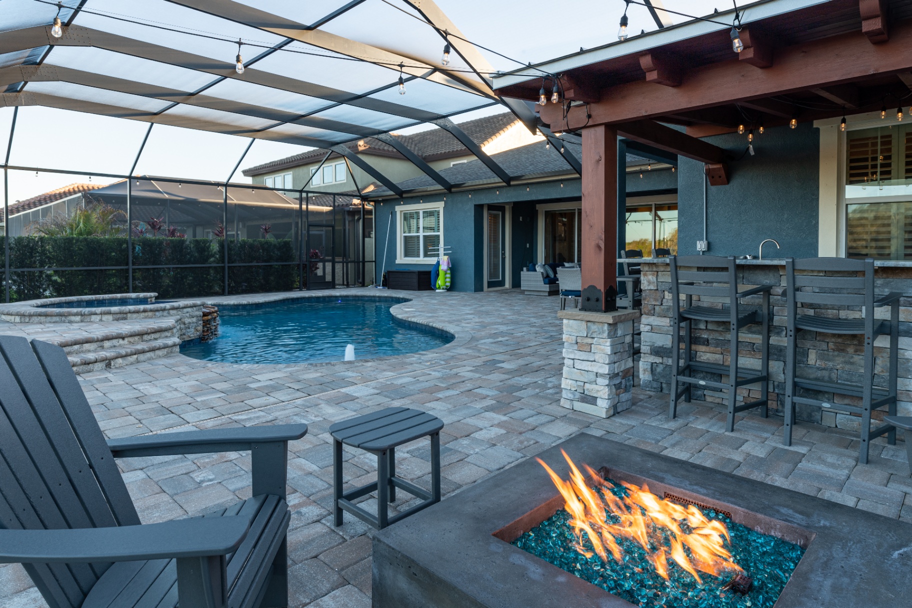 Backyard Oasis — Wahoo Pools custom build 6