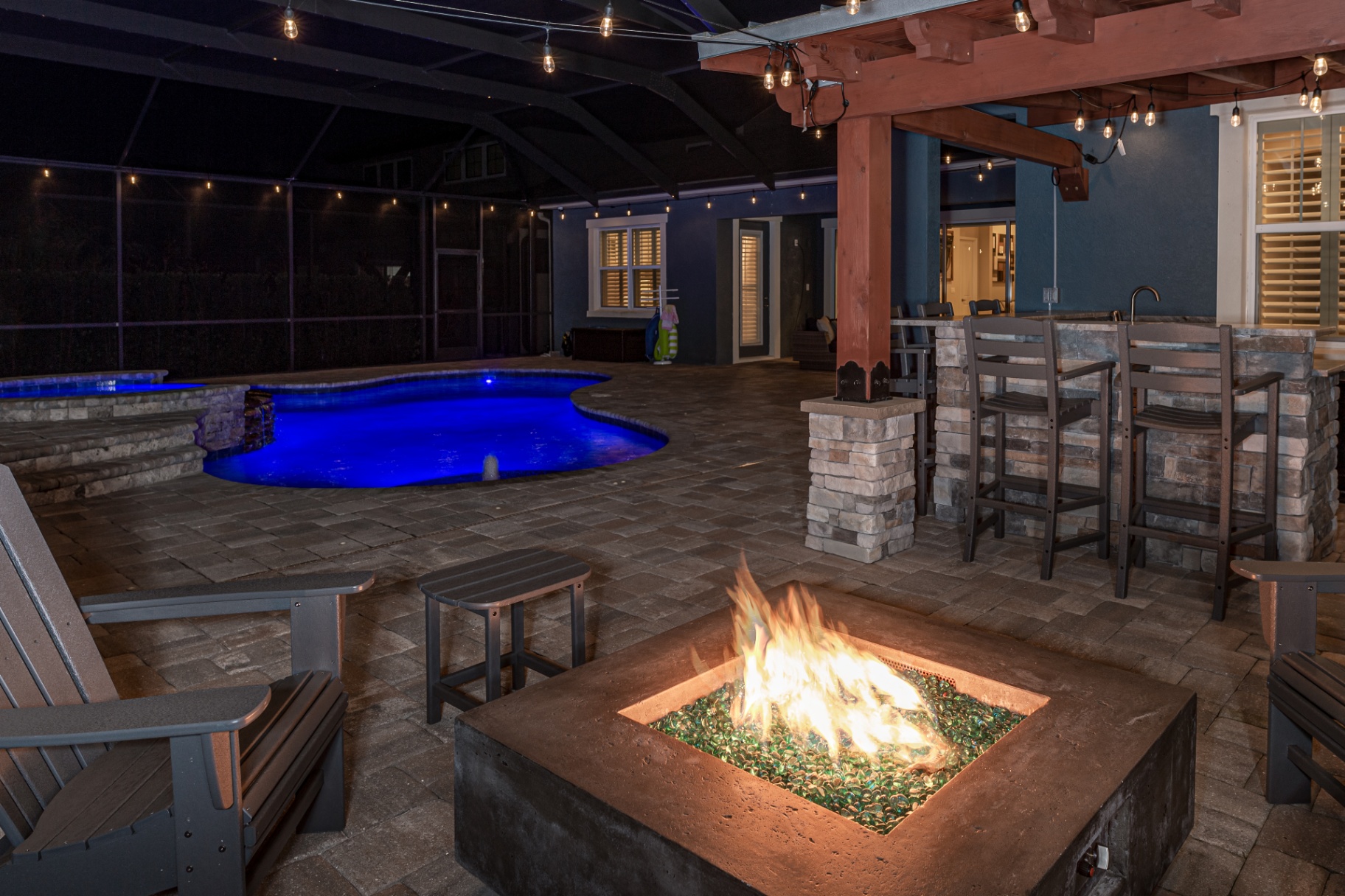 Backyard Oasis — Wahoo Pools custom build 8